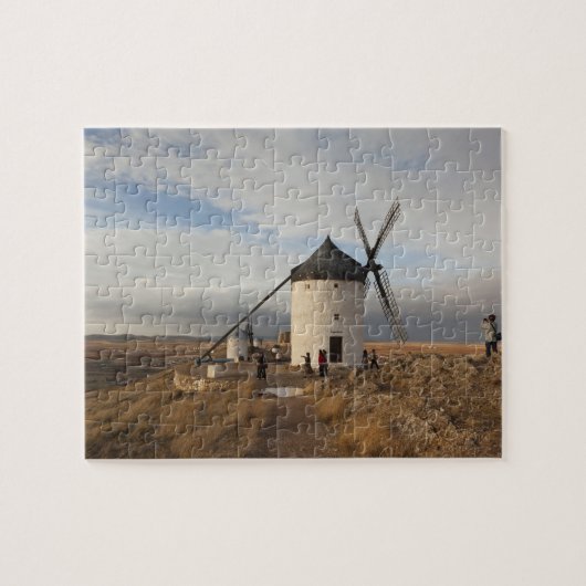 Puzzle Les moulins Antique La Mancha, avec visiteurs (Horizontal)