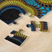 Puzzle Les nuances de bleu et de vert des Motifs africain (Côté)