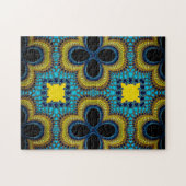 Puzzle Les nuances de bleu et de vert des Motifs africain (Horizontal)