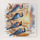Puzzle Les oiseaux observent le coucher du soleil dans le (Horizontal)