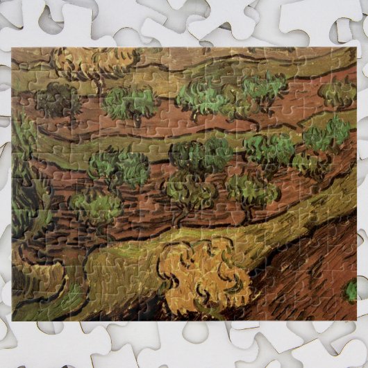 Puzzle Les oliviers de Van Gogh face à une pente d'une co
