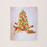 Puzzle Les pains vintages par Gumdrop Christmas Tree<br><div class="desc">Deux faons de bambou sont assis à côté d'un arbre à sucre incrusté. Un grand atout pour votre décor de Noël rétro ou vintage !</div>