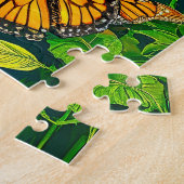 Puzzle Les papillons Monarch sur les Feuilles verts luxur (Côté)