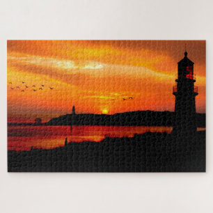 Puzzle Les phares au coucher du soleil