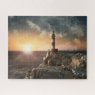 Puzzle Les phares   Phare rouge et blanc