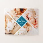 Puzzle Les photos de Best Maman Ever Modern Custom<br><div class="desc">Ce design simple et classique est composé de typographie serif et d'ajouter une photo personnalisée. "The Best Mom Ever" au milieu et entouré de quatre photos de votre mère,  maman,  mère,  maman,  maman,  etc.</div>