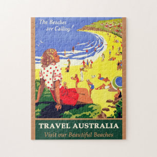 Puzzle Les Plages Sont Appelants, Travel Australia Vintag