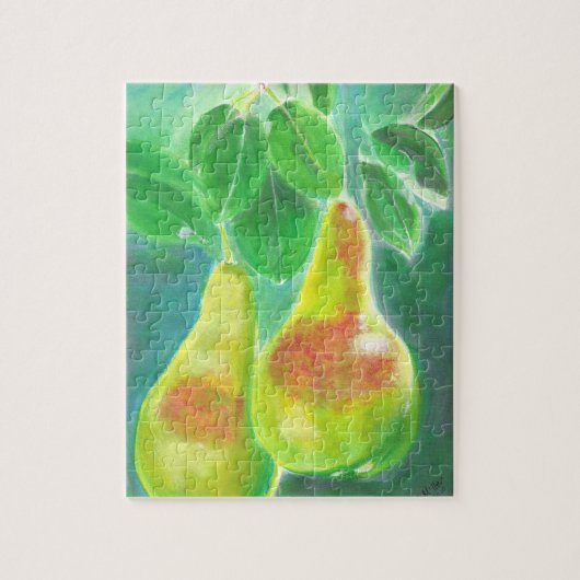 Puzzle Les poires accrochées à la peinture de l'arbre (Vertical)