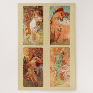 Puzzle Les Quatre Saisons 1896 : Un Art Nouveau de Mucha