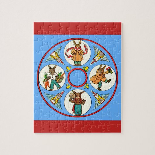 Puzzle les quatre saisons d’un lapin (Vertical)