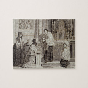 Puzzle Les sept sacrements : Communion, 1779 (stylo, brun