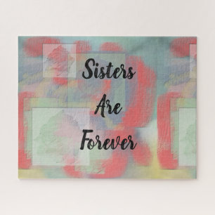 Puzzle Les soeurs sont Forever Pastel Rose Motif Floral