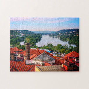 Puzzle Les toits de Prague, Vltava River de Vyšehrad /Tch