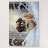 Puzzle L'Espagnol Tibétain Laissons Il Neige Noël (Vertical)