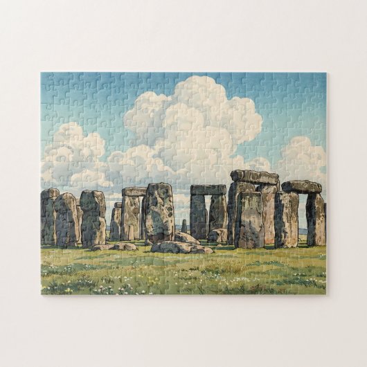 Puzzle L'estampe japonaise de Stonehenge (Horizontal)