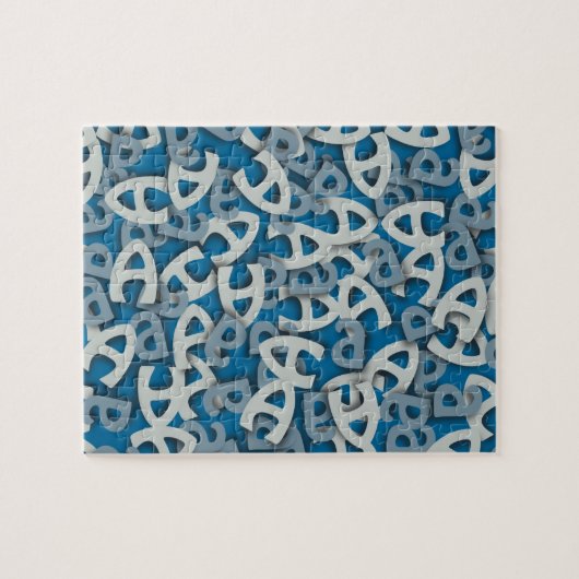 Puzzle Lettre A bleu (Horizontal)