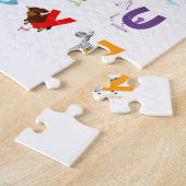 Puzzle Lettre alphabétique avec animaux (Côté)