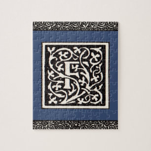 Puzzle Lettre Art Nouveau F Monogramme Vintage