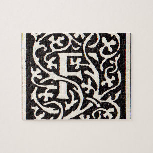Puzzle Lettre Art Nouveau F Monogramme Vintage