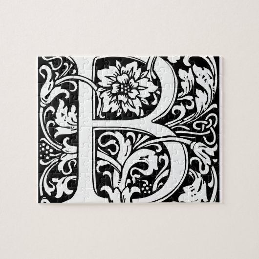 Puzzle Lettre B Monogramme Médiéval Vintage Initiale (Horizontal)