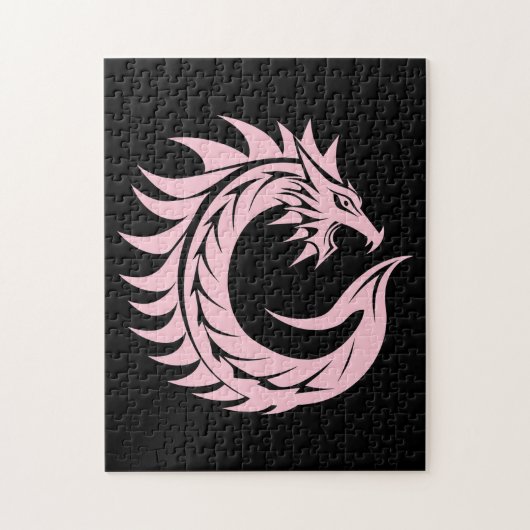 Puzzle Lettre C de style dragon, alphabet du dragon, mono (Vertical)