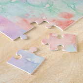 Puzzle lettre c initiale nom pastel aquarelle rose bleu (Côté)