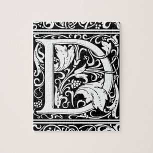 Puzzle Lettre D Monogramme Art Nouveau Médiéval