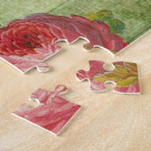 Puzzle Lettre d'amour romantique vintage en bois vert (Côté)