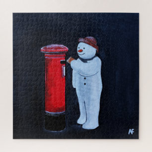 Puzzle Lettre de bonhomme de neige au Père Noël Peinture