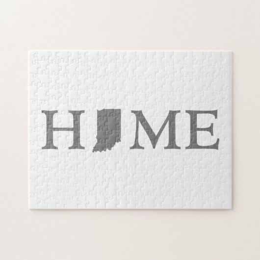 Puzzle Lettre en forme d'Indiana Hoosier Indianan Home (Horizontal)