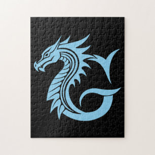 Puzzle Lettre G de style dragon, Alphabet Dragon, Monogra