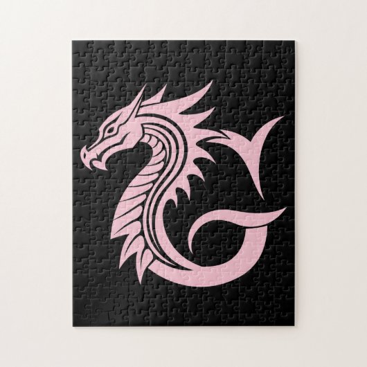 Puzzle Lettre G de style dragon, alphabet du dragon, mono (Vertical)