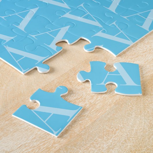 Puzzle Lettre initiale A, Aqua Blue (Côté)