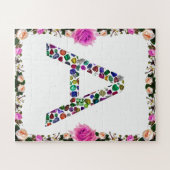 Puzzle Lettre initiale A avec Monogramme floral de pierre (Horizontal)