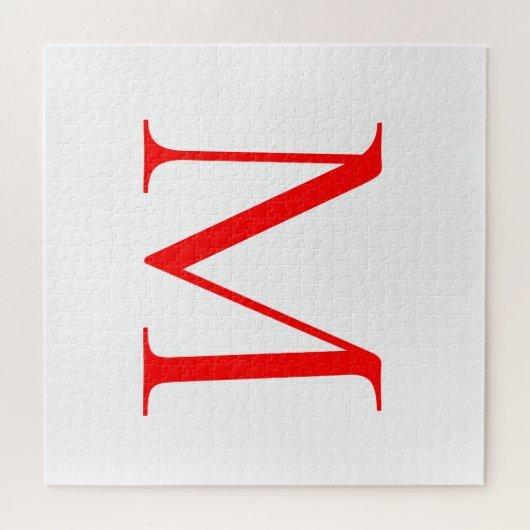 Puzzle Lettre initiale rouge blanc monogrammed profession (Horizontal)