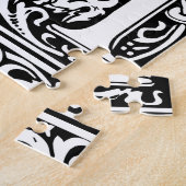 Puzzle Lettre M Monogramme médiéval Art Nouveau (Côté)