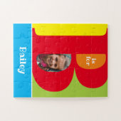 Puzzle Lettre mignonne B Enfants Photo et nom (Horizontal)