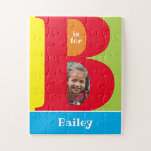 Puzzle Lettre mignonne B Enfants Photo et nom