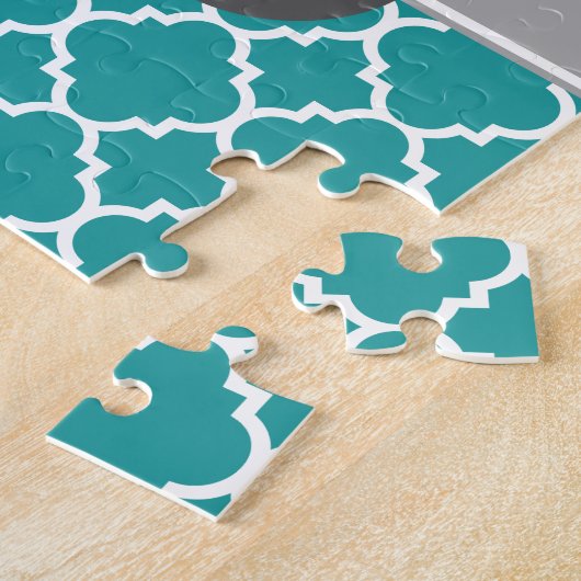 Puzzle LETTRE MONOGRAPHIQUE BLEUE Turquoise R QUATREFIL (Côté)