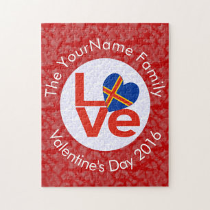 Puzzle LETTRE ROUGE Åland ILES LOVE Drapeau personnalisé