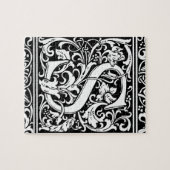 Puzzle Lettre S Monogramme Médiéval Vintage Initiale (Horizontal)