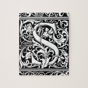 Puzzle Lettre S Monogramme Médiéval Vintage Initiale
