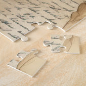 Puzzle Lettre vintage d'amour parchemin avec fleurs (1) (Côté)