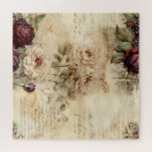 Puzzle Lettre vintage d'amour parchemin avec fleurs (7) (Horizontal)