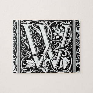 Puzzle Lettre W Monogramme Médiéval Initiale Vintage