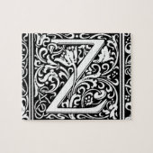Puzzle Lettre Z Monogramme médiéval Art Nouveau (Horizontal)