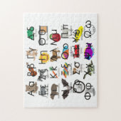 Puzzle Lettres alphabétiques grecques Mots et images (Vertical)