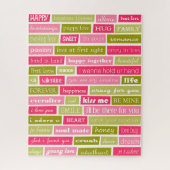 Puzzle Lettres d'amour rose et vert (Vertical)