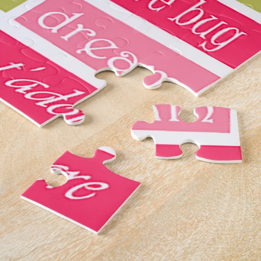 Puzzle Lettres d'amour rose et vert (Côté)