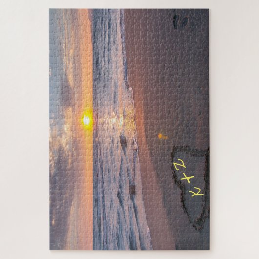 Puzzle Lettres D'Amour (Vos Initiales) Sur Sable Sunset B (Vertical)